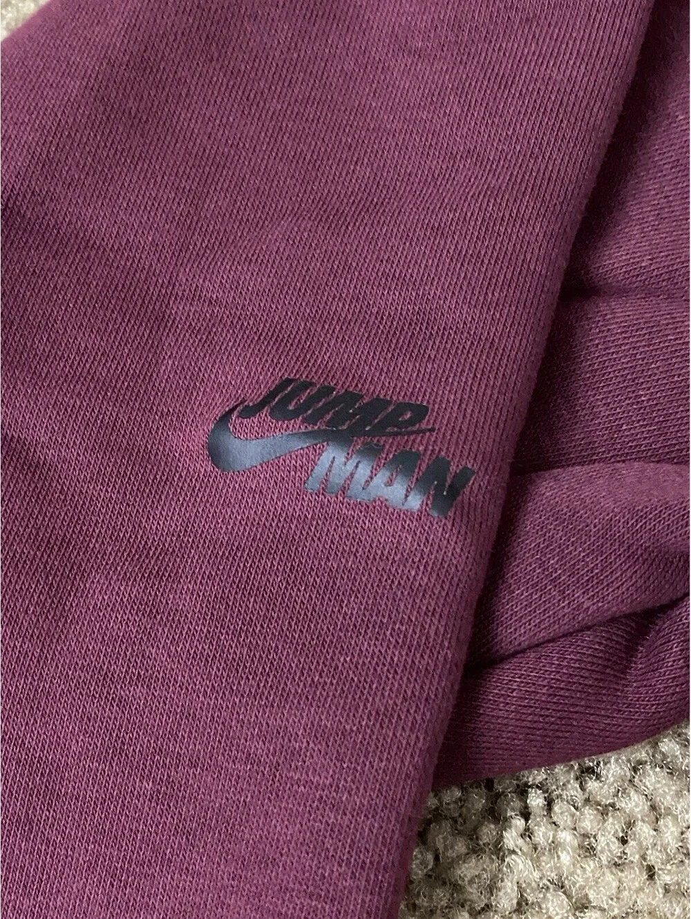 Nike Jumpman Cheetah Print Logo Maroon Pullover Hoodie Men’s Size XL New